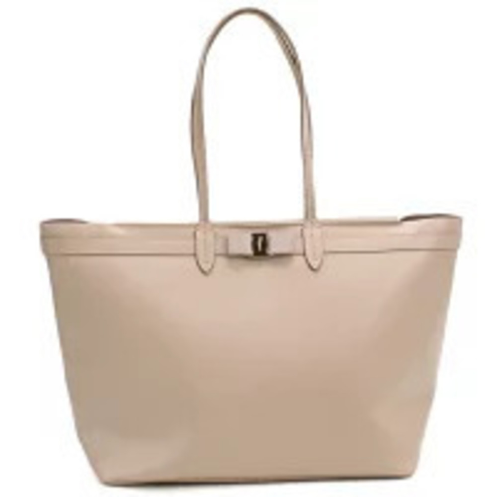 Salvatore Ferragamo Tote Bag Vara Ribbon Beige Cream Handbag